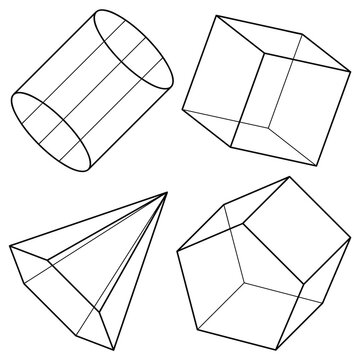 3D geometric shape design element set