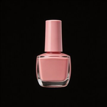 idro de esmalte de unhas rosa pastel sobre fundo escuro elegante