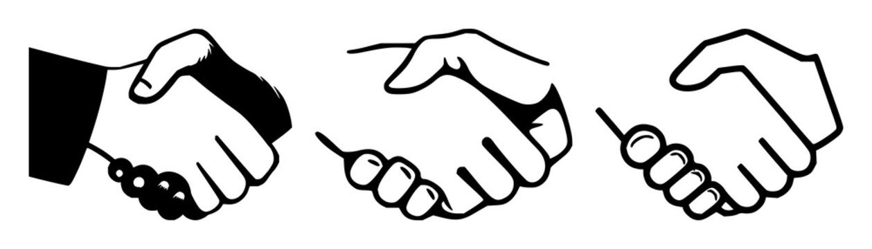 Neighbor handshake icon set with a single solid black icon on a white background featuring handshake, community, cooperation with solidarity and friendliness