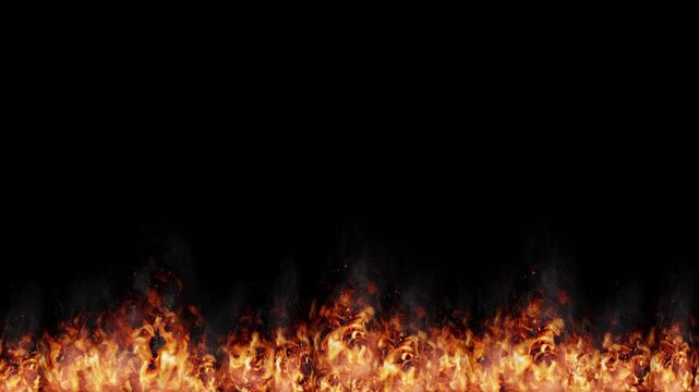 Burning Fire Flames at the Bottom - 3d 4k animation (3840 x 2160 px)