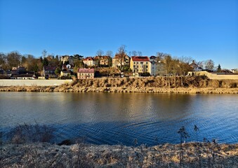 Fototapeta premium houses on the banks of the Vistula River