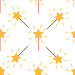 Obraz premium Seamless pattern with CIRCUS theme. Clowns, strongmen, lions, magic hat, hare in hat, holiday balloons tents. Circus characters. Cartoon flat style