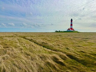 Fototapeta premium Leuchtturm Westerheversand
