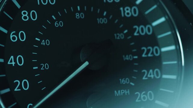 Car speedometer with illuminated anti theft security warning light