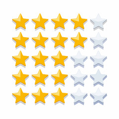 Fototapeta premium Golden Stars Rating Illustration.