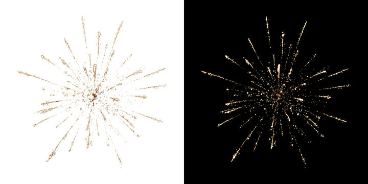 Festive fireworks on a transparent background