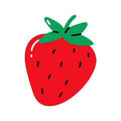 Strawberry sketch. Abstract ripe berry icon flat cartoon style, sweet juicy natural sign, healthy food concept. Vector illustration © Екатерина Заносиенко