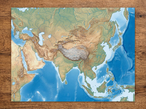Illustration r&eacute;tro du continent asiatique