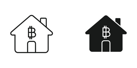 Obraz premium Contrast between a traditional and a modern house symbolizing cryptocurrency investment
