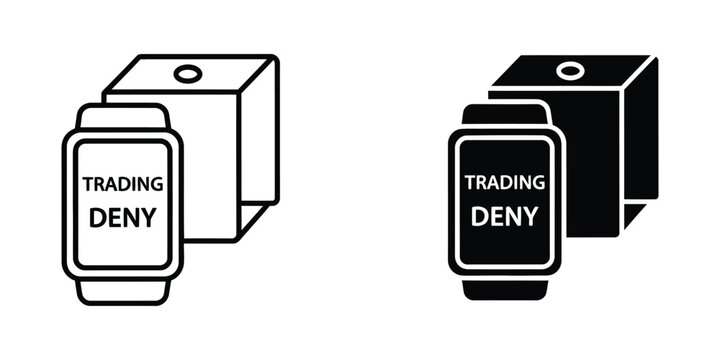 Wrist devices displaying trading deny notifications with different design styles