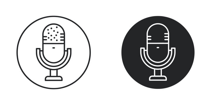 Contrast between active and inactive microphone icons on circular backgrounds