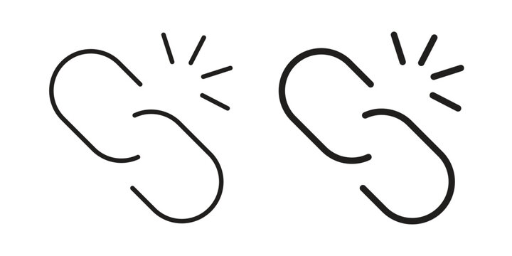 Broken link icon pack on white background. logotype graphic design