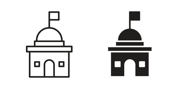 City hall icon pack on white background. logotype graphic design