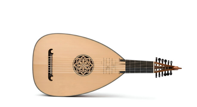 Saz instrument isolated on white background.