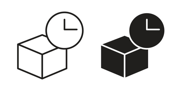 Delivery time icon pack on white background. logotype graphic design