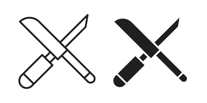 Knife sharpener icon pack on white background. logotype graphic design