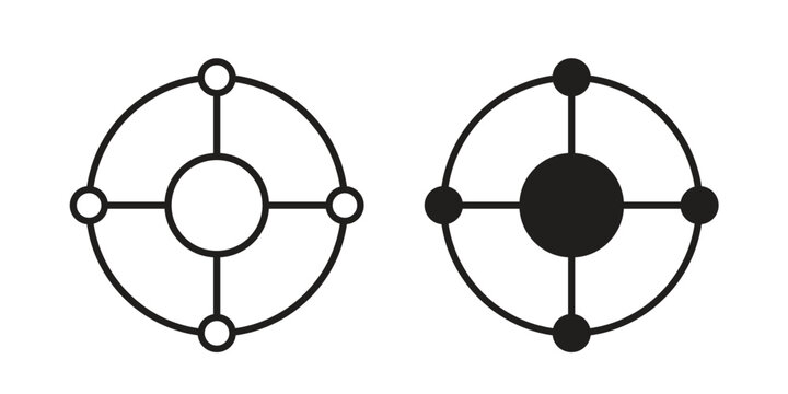 Multichannel icon pack on white background. logotype graphic design