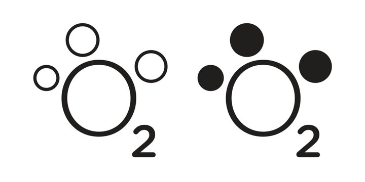 Oxygen O2 icon pack on white background. logotype graphic design