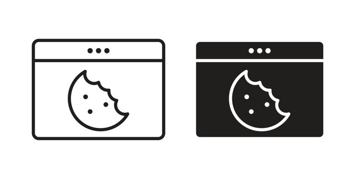 web Cookies icon pack on white background. logotype graphic design