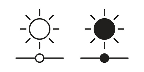 Brightness icon set. line art vector icon for apps and websites © Win