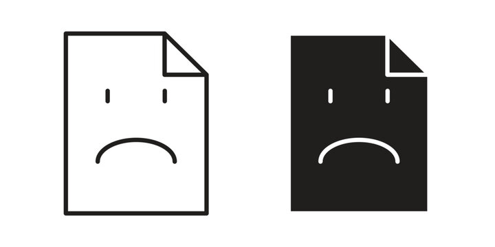 Broken Image icon set. line art vector icon for apps and websites