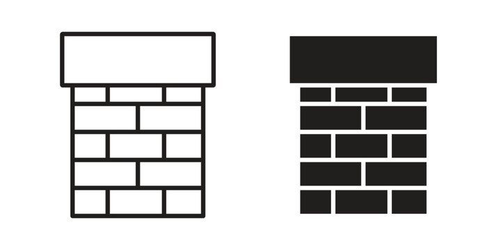 Chimney icon set. line art vector icon for apps and websites
