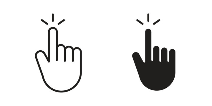 Hand cursor icon set. line art vector icon for apps and websites