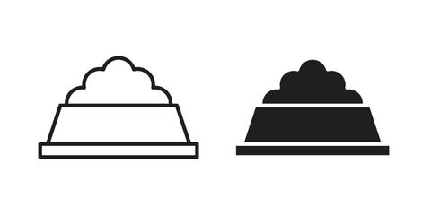 Fototapeta premium Pet food bowl icon set. line art vector icon for apps and websites