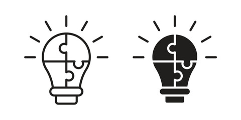 Problem solving icon set. line art vector icon for apps and websites © Win