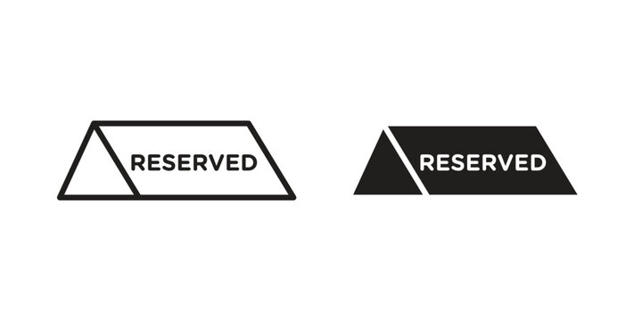 Reservation table icon set. line art vector icon for apps and websites