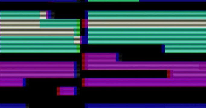 Horizontal Shaking Screen Damage with Digital Noise Overlay