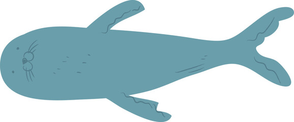 Seal Swimming Abstract Cartoon © Mykola Syvak