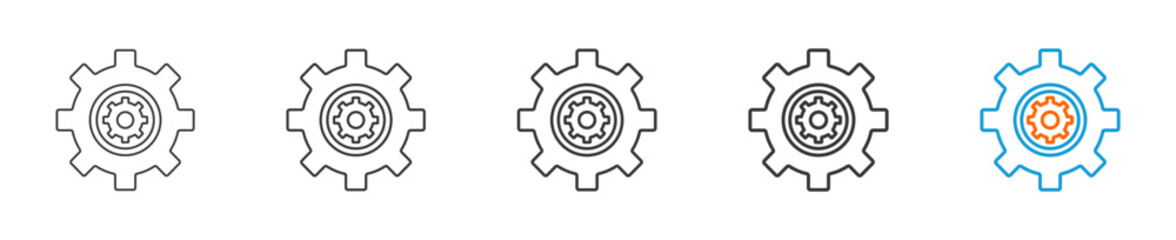 Fototapeta premium Gear icon set multiple style collection 