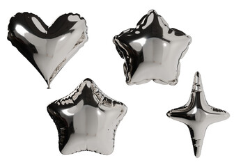 Retro Futuristic, Chrome Balloon 3D Set © soli14e