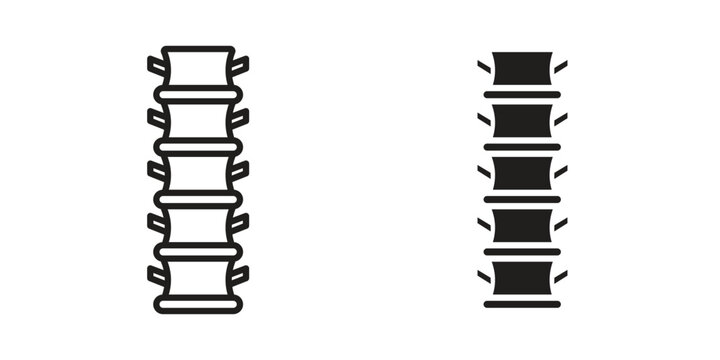 Spine icon set. line art vector icon for apps and websites