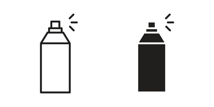 Spray can icon set. line art vector icon for apps and websites