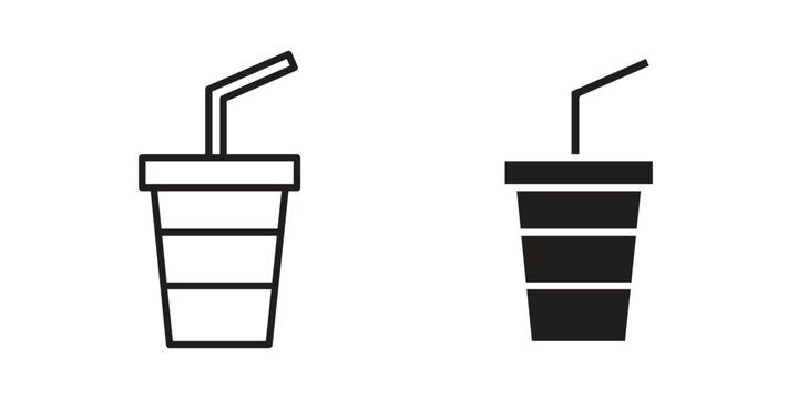 Swoosh Cup icon set. line art vector icon for apps and websites