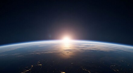 Earth sunrise view from space