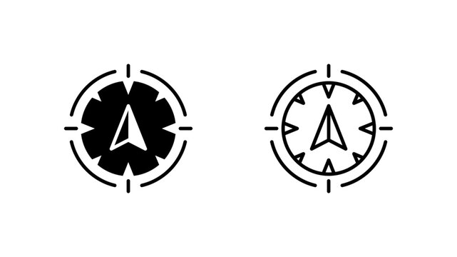 Target compass icon. outline glyph flat filled line style