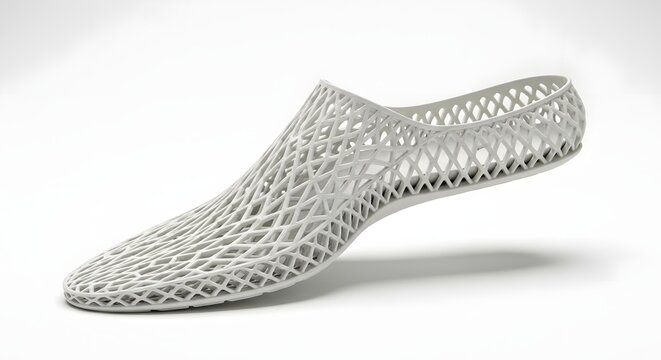Lattice shoe insole 3D printed visible support lightweight technical product studio background