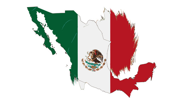 Mexican flag map of the country.