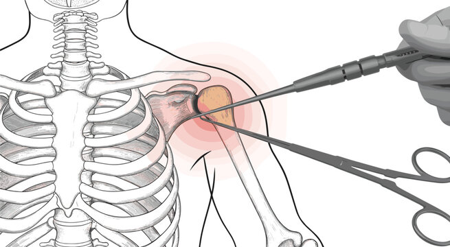 Shoulder Arthroscopy Surgical Procedure Illustration