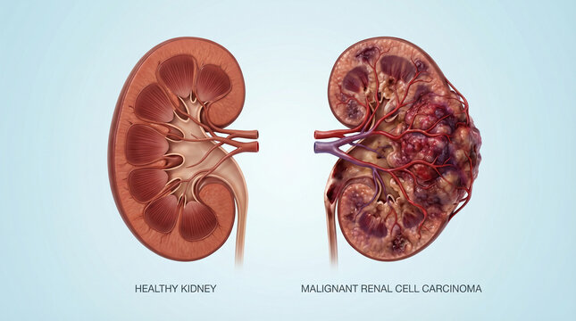 Renal Cell Carcinoma: Healthy Kidney vs Malignant Tumor Anatomy
