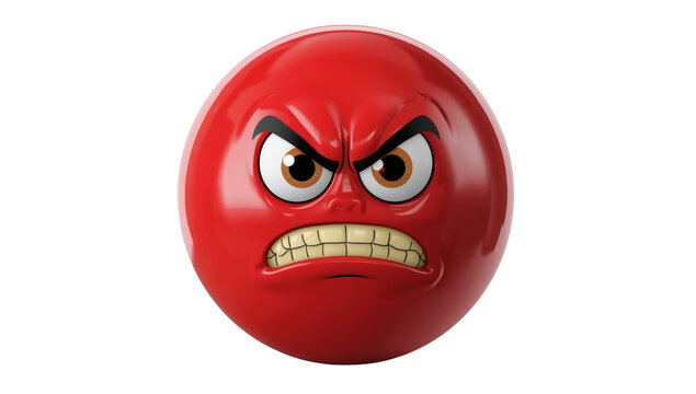 Fiery Frustration: An enraged red orb vividly expresses the raw emotion of anger, its intense features capturing the essence of frustration.