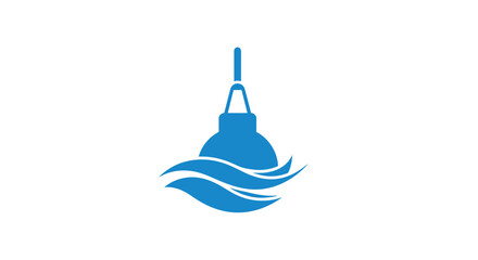 Blue lighthouse on wavy waters. © alfa