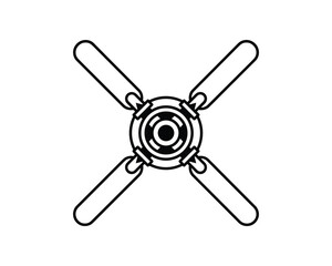 Fototapeta premium Helicopter rotor blade outline illustration