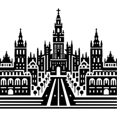 Fototapeta premium Seville Skyline Icon Vector