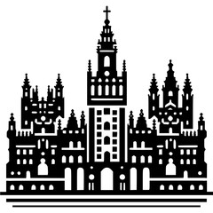 Fototapeta premium Seville Skyline Icon Vector