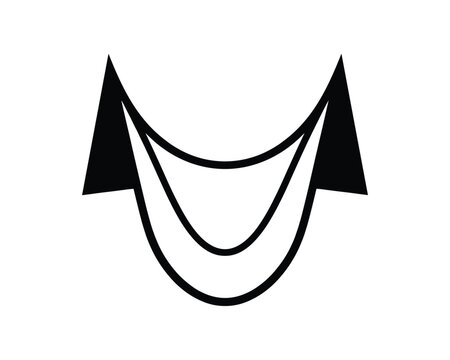 Hyperbolic paraboloid design with black triangles vector illustration