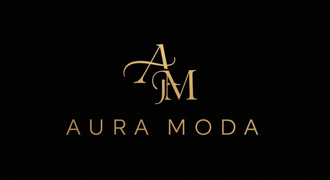 Elegant logo with initials and brand name on a dark background.